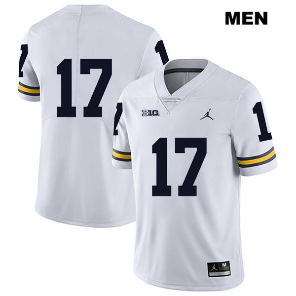 Men's NCAA Michigan Wolverines Sammy Faustin #17 No Name White Jordan Brand Authentic Stitched Legend Football College Jersey WP25L53MS